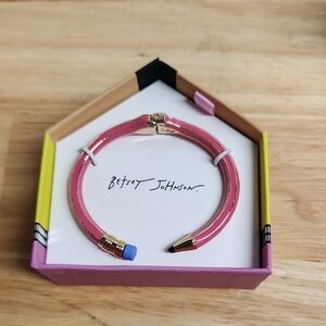 Betsey Johnson Pink and Gold Pencil Bangle NIB